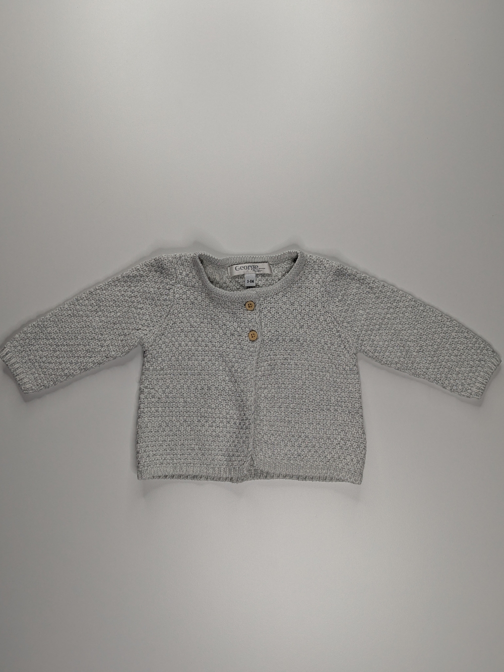 George Baby Light Gray Knit Cardigan Sweater